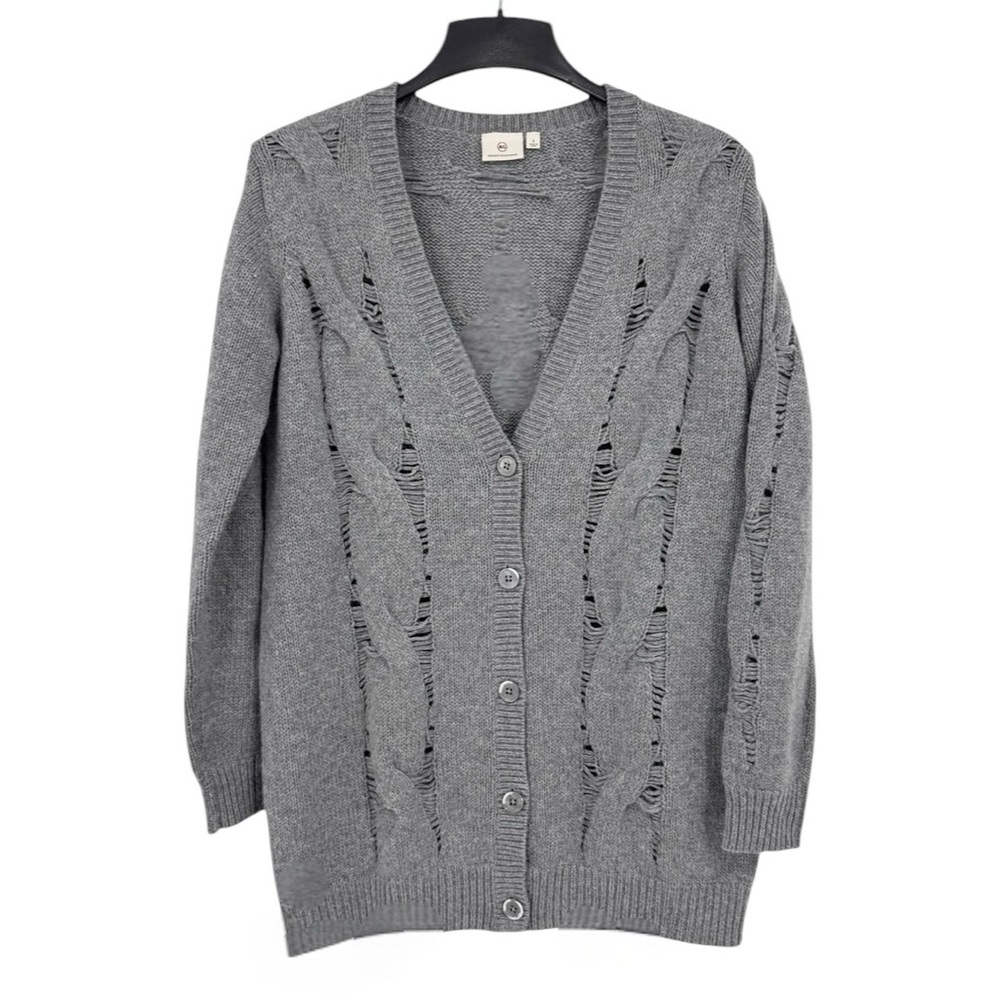 Adriano Goldschmied Sandrine Longline Grey Wool Cardigan